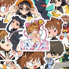 108種類のカードキャプターさくらステッカー、日本の昔ながらのアニメーション、二次元周辺機器、携帯電話ケース、iPadステッカー、防水