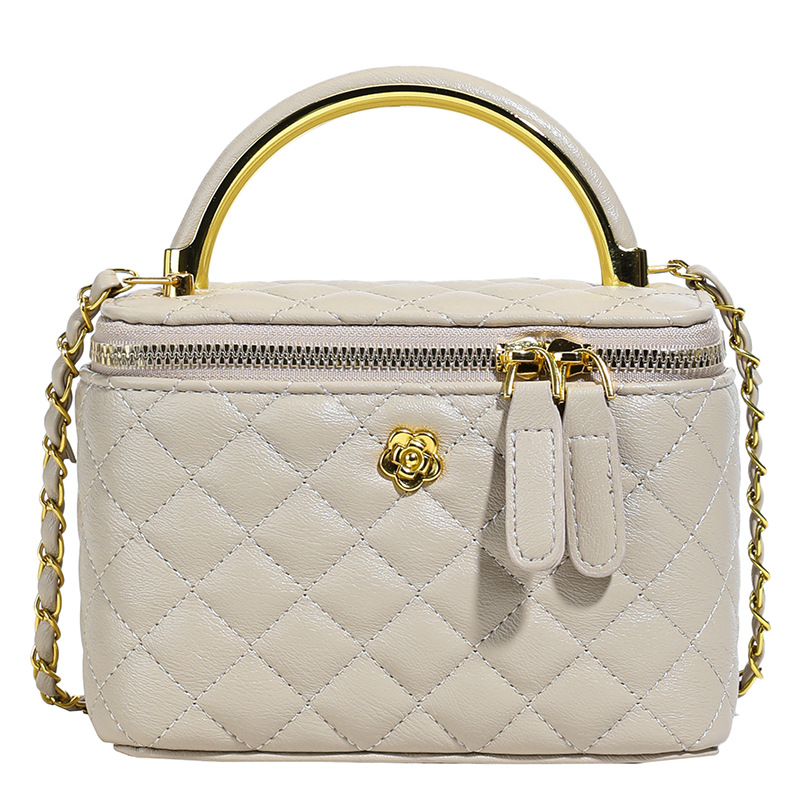 Bolso de mano de lujo ligero estilo francés, bolso cuadrado pequeño para mujer, nuevo modelo transfronterizo 2026, bolso cruzado de cadena acolchado de alta calidad.