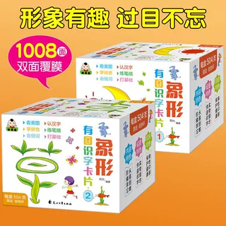 宝宝婴幼儿象形认字卡识字卡 0-6岁早教学字卡片学龄前儿童学生字