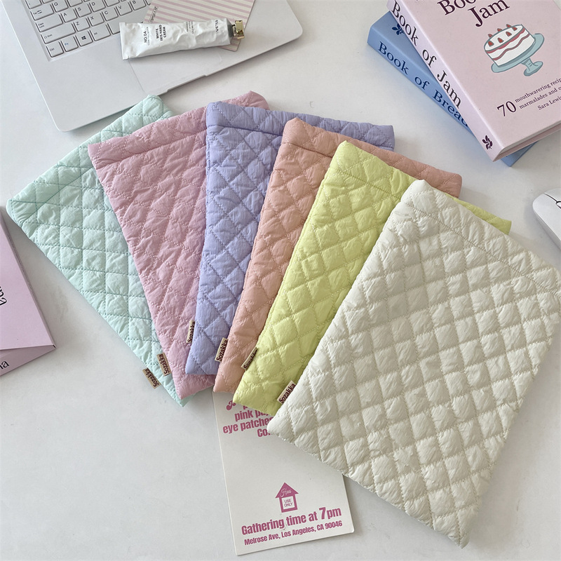 57313 Colorful Quilted Soft Tablet Liner Bag Storage Bag Women's Laptop Protective Cover