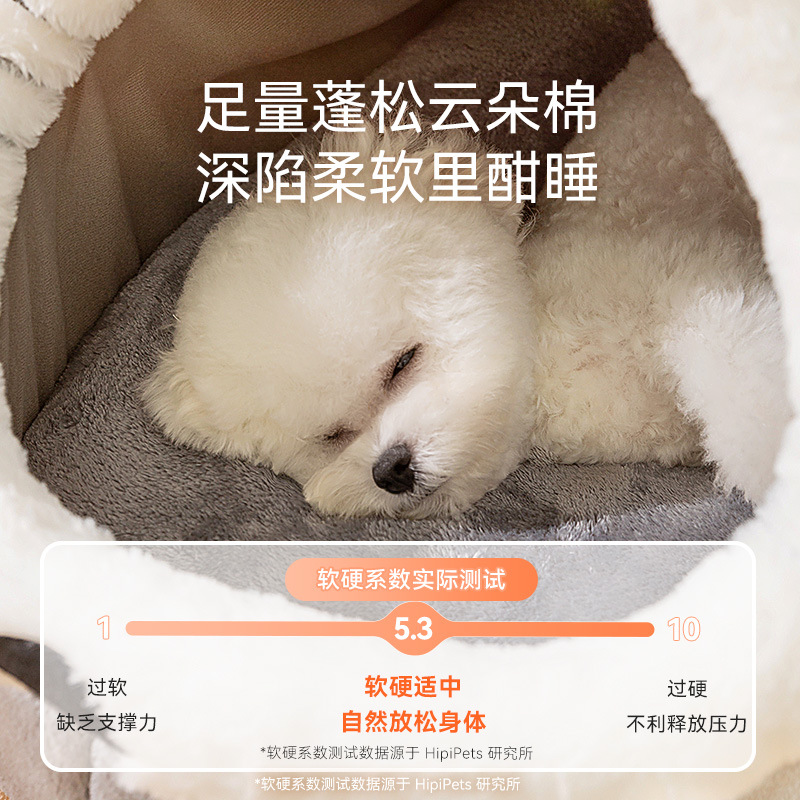 Transfronterizo otoño e invierno cálido perro engrosado compañero divertido semi-cerrado perrera gato Teddy Bomei mascota gato nido