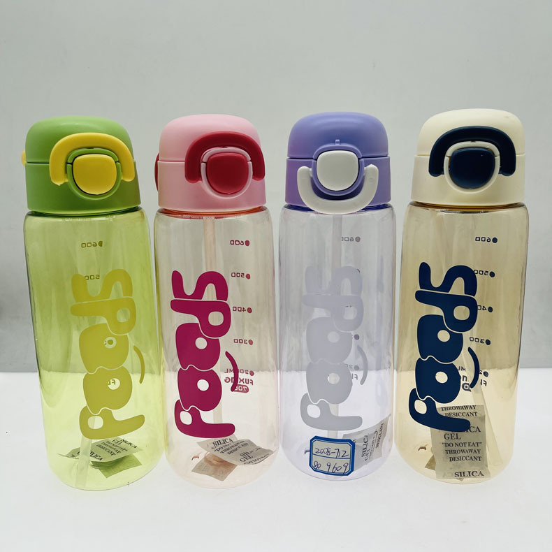 Jinshi 24 nuevo Inglés Neto Taza Roja 700ml Espacio Taza de plástico taza de la PC de plástico deportes Taza de paja al aire libre