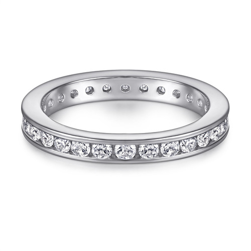 925 Pure Silver Starry Sky Ring for Women, European and American Full Hoop Engagement Ring, Body Ring, Amazon Ring