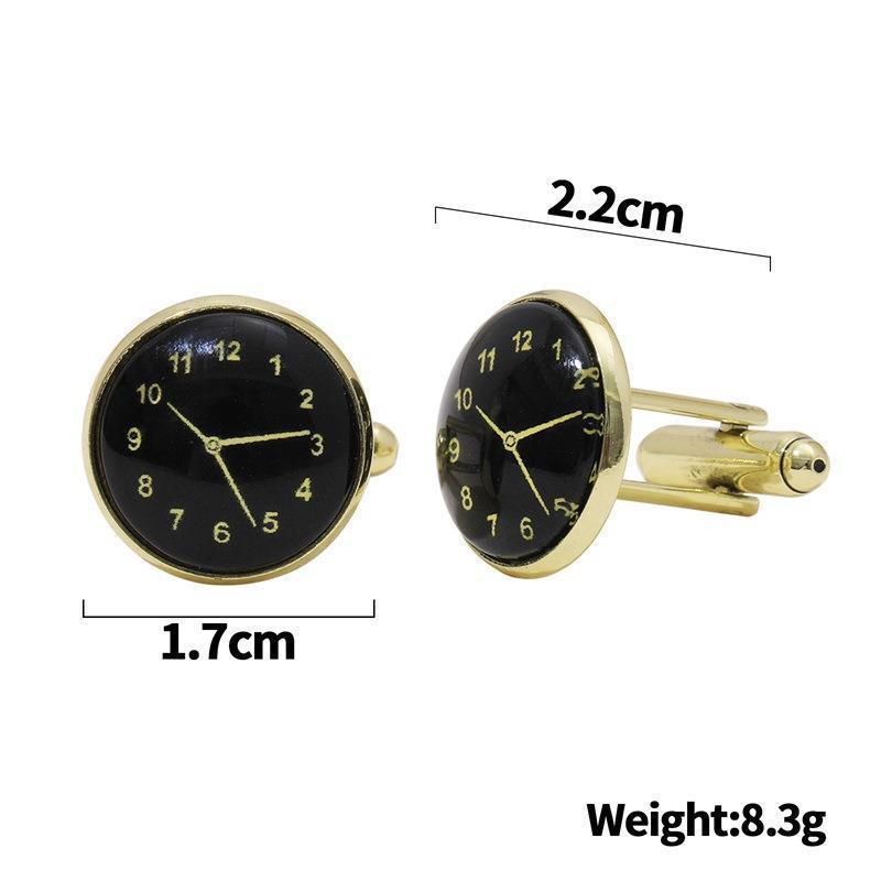 Classic Clock Cufflinks Luxury Timepiece Shirt Accessories_voghion.com
