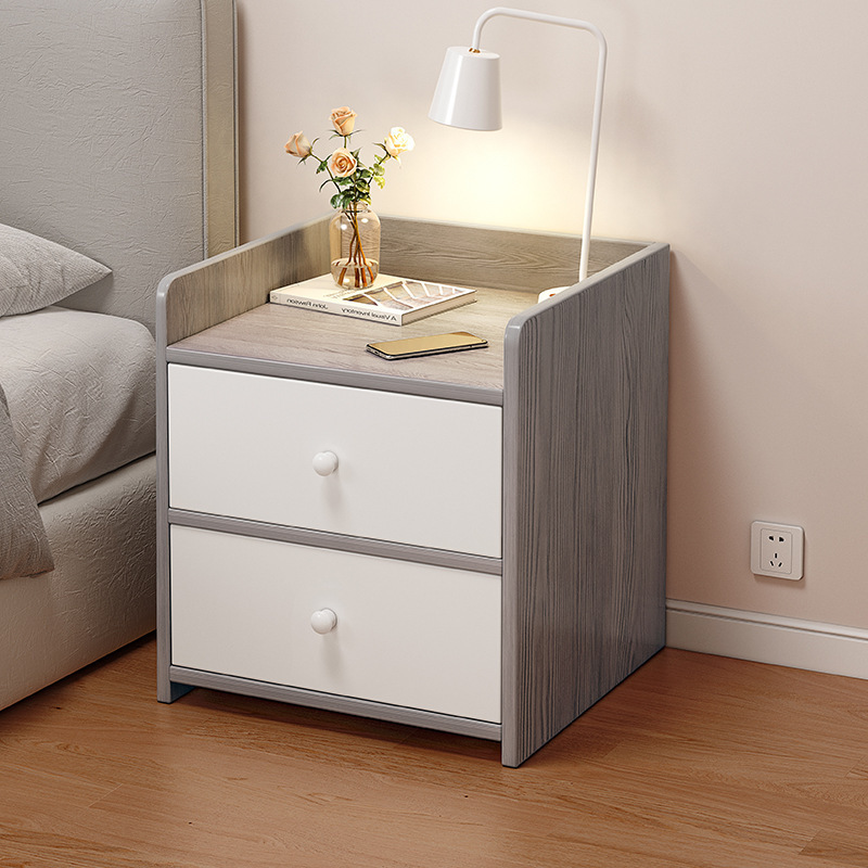 Mesita de noche, estante pequeño minimalista moderno, dormitorio principal simple, nuevo armario de almacenamiento, pequeño armario junto a la cama