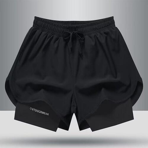 American-style shorts men double-layer basketball shorts three-point shorts lining quick-dry faux two-piece basketball pants loose sportswear men trendy