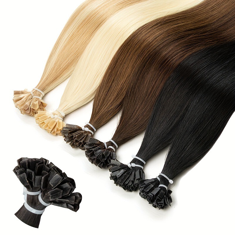 Cross-Border Real Human Hair Extensions, Real Human Hair Wigs, U-Tip Hair Extensions, Nail Hair Straightening Hair Extensions