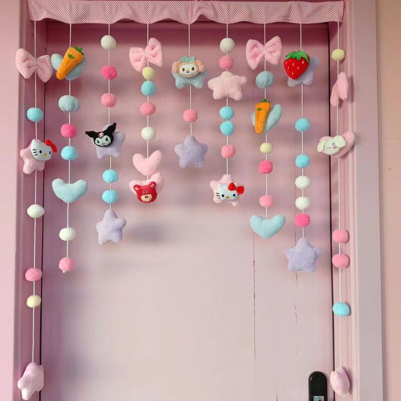 Cartoon Door Curtain Princess Bed Curtain Yarn Children's Bedroom Door Curtain Room Door Decorations Beads Partition Curtain Cordon Hanging Curtain