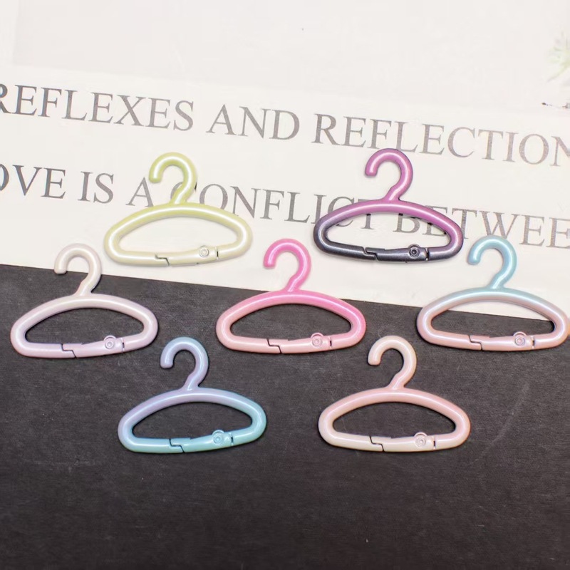 Two-Color Paint Gradient Hanger Spring Buckle DIY Keychain Jewelry Accessories Open Ring Pendant Material Wholesale