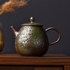 復古窯變古燒龍旦壺功夫茶具原礦粗陶分泡茶器家用陶瓷泡茶壺單壺