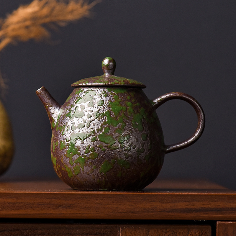 Retro Kiln Change Ancient Burning Long Dan Pot Kung Fu Tea Set Raw Ore Stoneware Tea Breaker Household Ceramic Teapot Single Pot