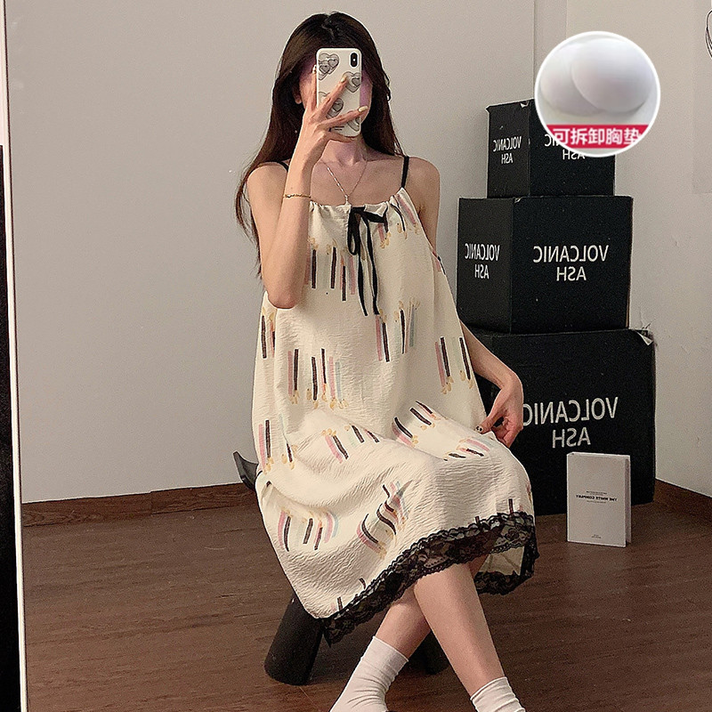 Pijamas de verano nubes de algodón falda delgada lindos arcos en relieve pijamas de mujer ropa casera casual al por mayor