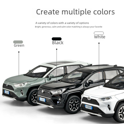Jia Ye 1:32 RAV4 Alloy Off-Road Car Six-Door Simulation Car Model with Sound and Light Rebound Children's Toy