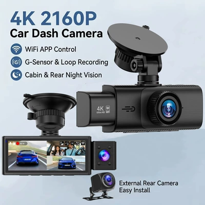 Cross-border 4K triple-camera dashcam: Driving recorder