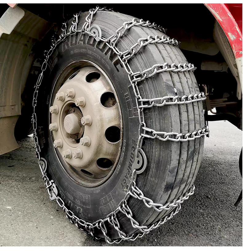 Truck Tire Anti-Skid Chains, Agricultural Tractor Anti-Skid Chains, Thickened and Reinforced Manganese Steel Chains for Ice, Snow, and Mud, Wear-Resistant Chains