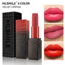跨境MLSMILE6色哑光口红 上色自然雾面持久滋润唇膏显白浮雕唇彩