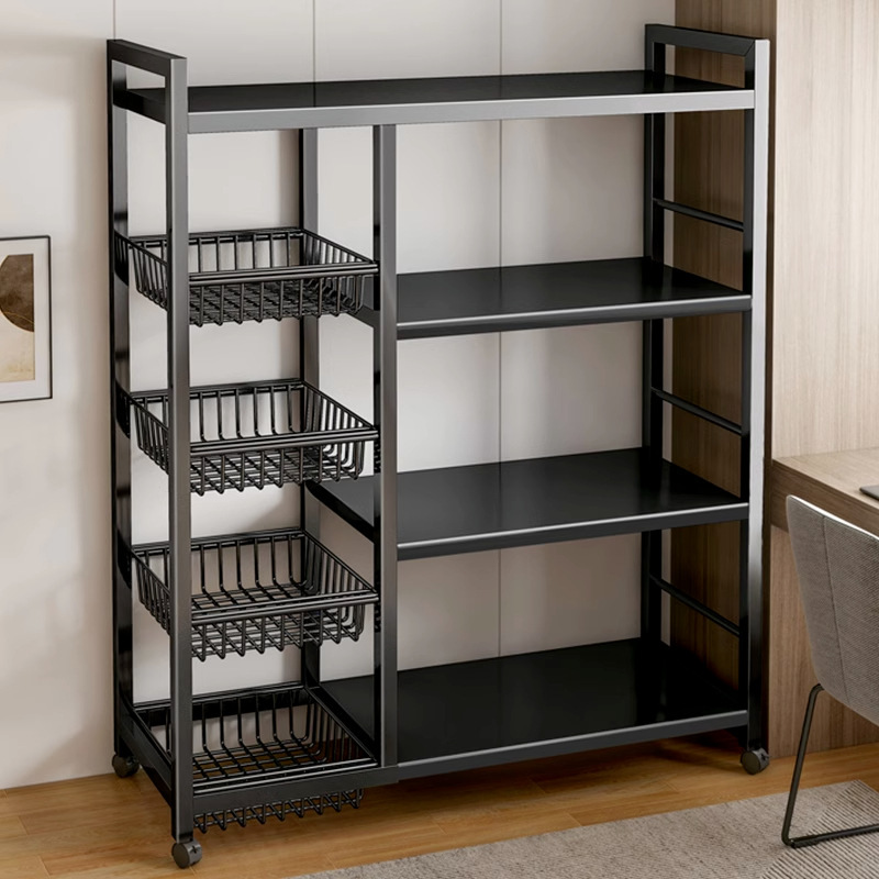 New Carbon Steel Kitchen Storage Rack Multi-Layer Storage Rack Floor-Standing Extra Thick Wall Storage Rack Multi-Functional Storage Rack