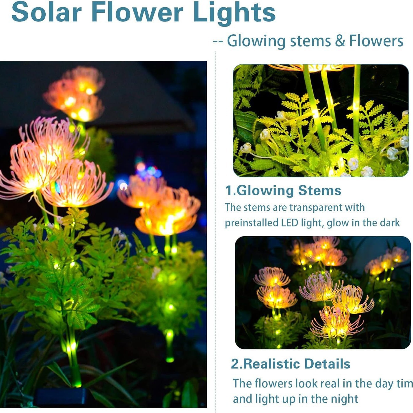 Lámpara solar de flores transfronterizas al aire libre LED lámpara de rosas para jardín decoración lámpara de césped lámpara de jardín lámpara de jardín
