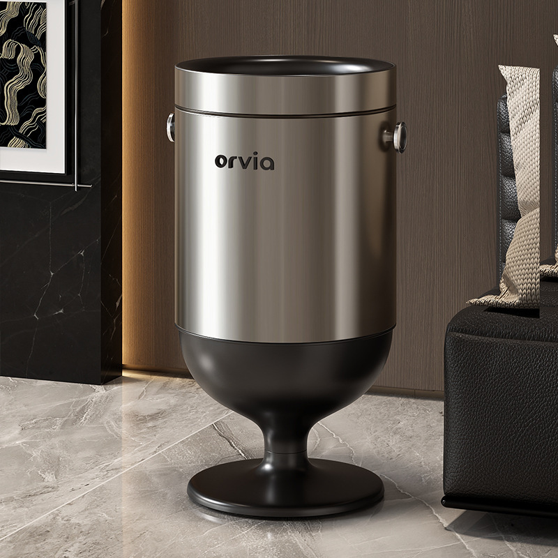 Household trash can, 2026 new model, luxury and high-end, for living room, kitchen, and bathroom, without lid, large capacity, stylish design Household trash can, 2026 new model, luxury and high-end, for living room, kitchen, and bathroom, without lid, large capacity, stylish design