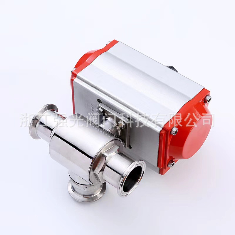 卫生级气动三通球阀,卫生级气动球阀,卫生级气动直通球阀