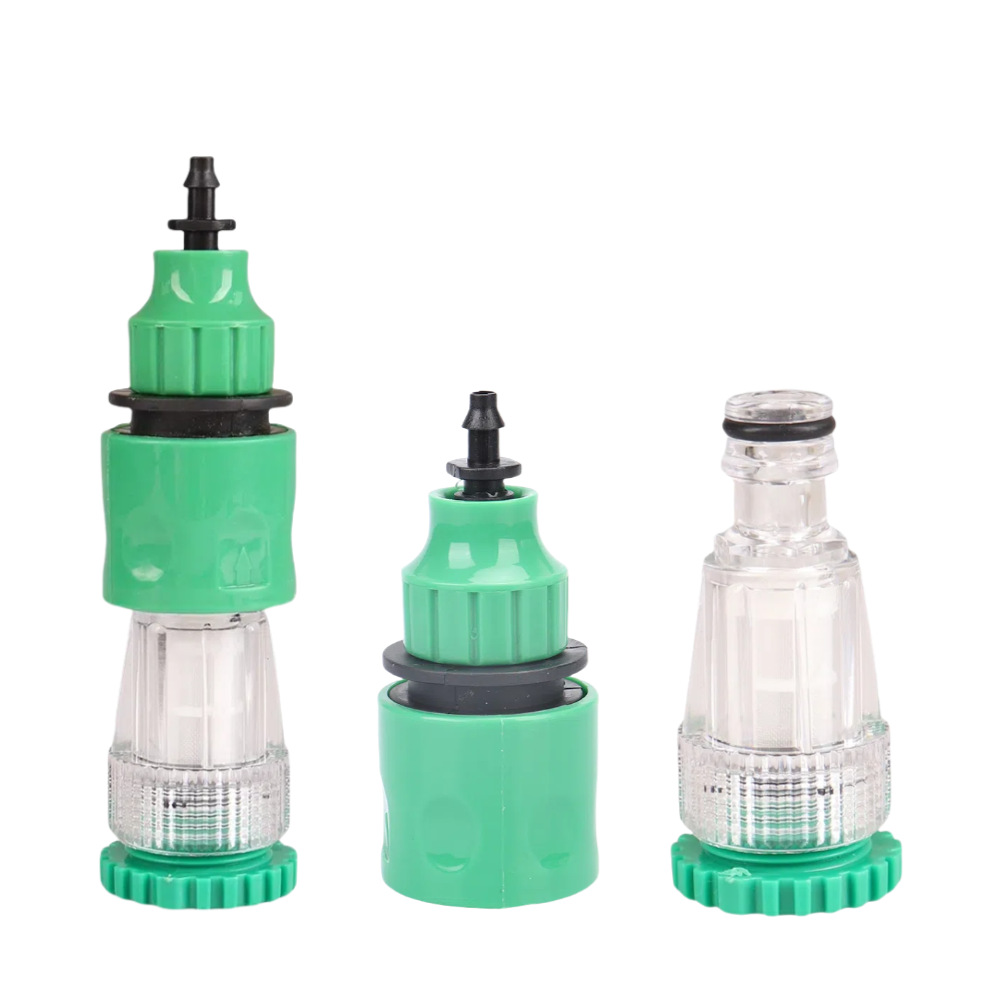 Máquina de limpieza, junta de chupete, lavadora de automóviles, filtro de entrada de agua, junta de entrada de agua de plástico transparente, junta de tornillo rápido con