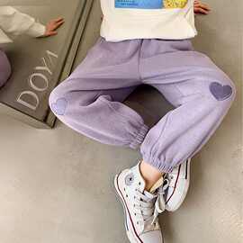 女童裤子春秋款2024秋季新款运动裤长裤儿童秋冬童装加绒卫裤秋装