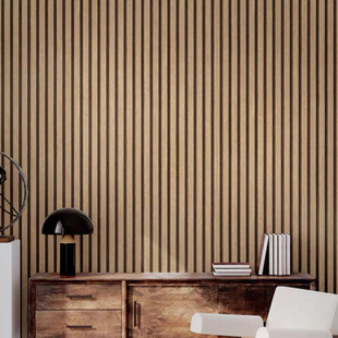 New Chinese 3d wood grain wallpaper Japanese bedroom living room porch background wall imitation grille tea house hotel waterproof wallpaper