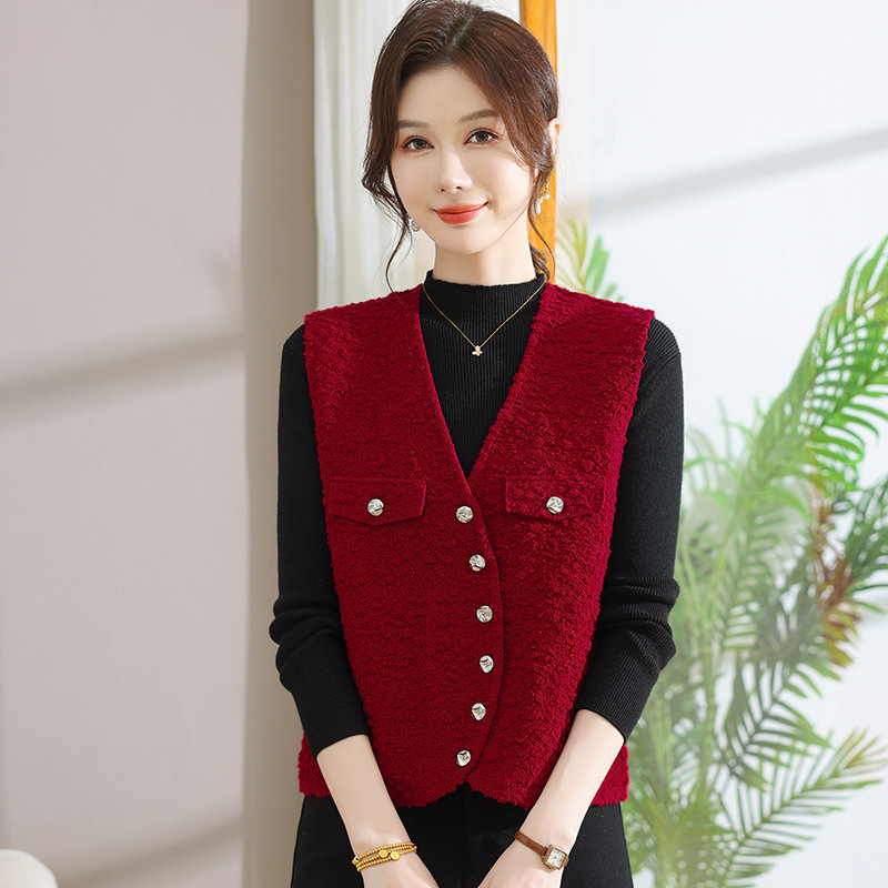 小个子背心女外穿减龄时尚小香风纯色马甲背心小香风针织上衣，女装马甲，妃慕昵服饰