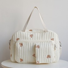 新款ins风妈咪包便携手提外出多功能大容量单肩母婴待产包旅行包