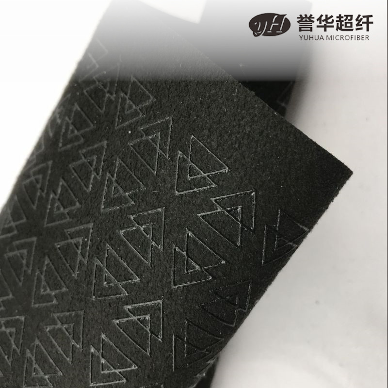 防滑矽利康植胶印刷绒面超纤止滑革 商标手套运动用品硅胶压超纤