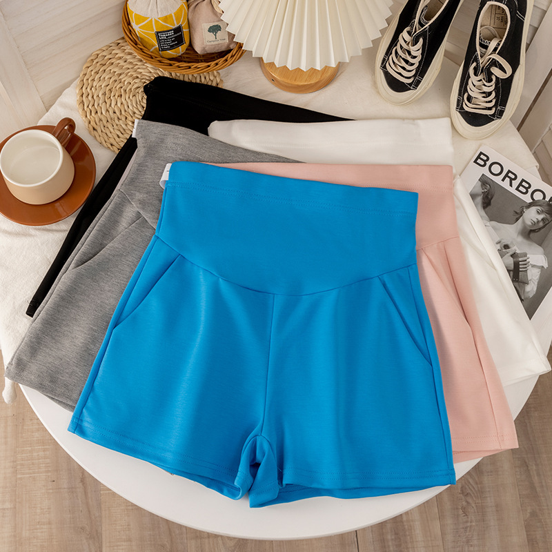 2025 Maternity Shorts Summer Thin Outer Wear Low-Waist Wide-Leg Casual Air Cotton Stretch Pants Loose Leggings