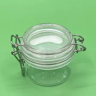 透明密封罐塑料120ml面膜泥膏霜密封罐 浴盐铁丝面膜化妆品包装瓶