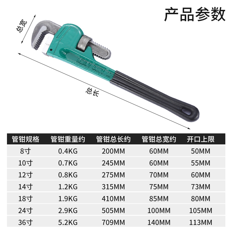 Manufacturer wholesale large pipe wrench quick pipe wrench tool pipe pliers universal water pipe wrench heavy duty throat pliers dental pliers