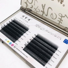 磨砂盒俏紫瞳 0.05粗度 五葉草嫁接假睫毛 單簇睫毛 凌亂交叉款