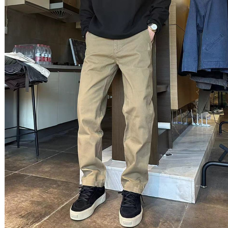 Pantalones vaqueros vintage de pierna recta, estilo americano, ajustables, lavables, desgastados, resistentes al desgaste, con ligero estiramiento, estilo urbano.