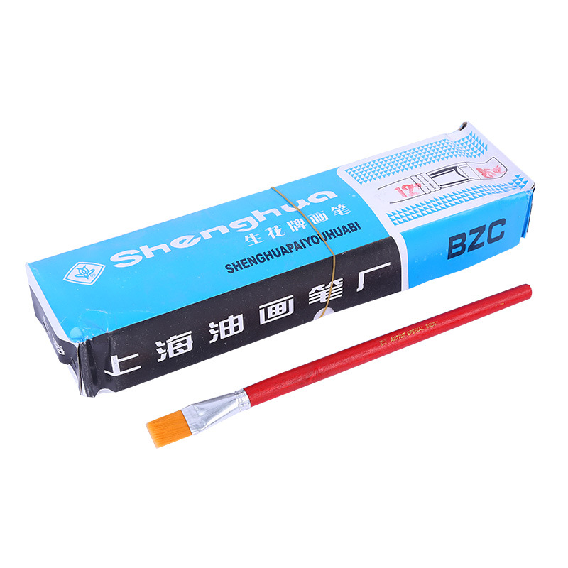 Suministro al por mayor para ayudar a EE. UU. Un solo soporte No. 1-12 bolígrafo de hilado de aceite de varilla roja, juego de pinceles de pintura de aceite de lana de nailon, cepillo de hilado