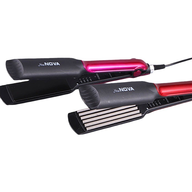 Enrollos domésticos, plancha de pelo recta de doble propósito, temperatura de varios niveles ajustable, plancha de barba de maíz, férula esponjosa, plancha de pelo recta de maíz