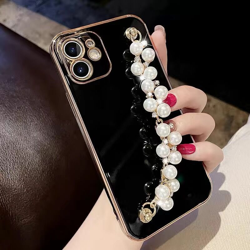 European and American Simple Suitable for Huawei NOVA11 Electroplated Phone Case Glory 200 Pearl Bracelet Soft Wristband with Fine Holes European and American Simple Suitable for Huawei NOVA11 Electroplated Phone Case Glory 200 Pearl Bracelet Soft Wristband with Fine Holes