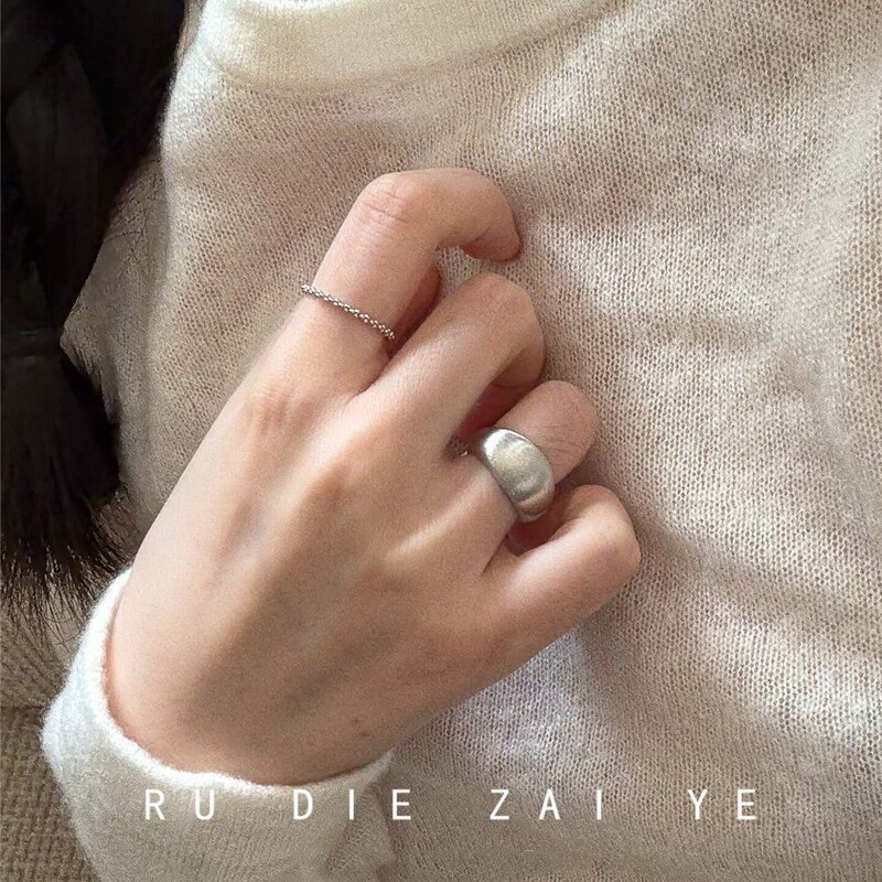 Kuning Minimalist Matte Brushed Ring Niche High-End Stackable Versatile Index Finger Open Ring Kuning Minimalist Matte Brushed Ring Niche High-End Stackable Versatile Index Finger Open Ring