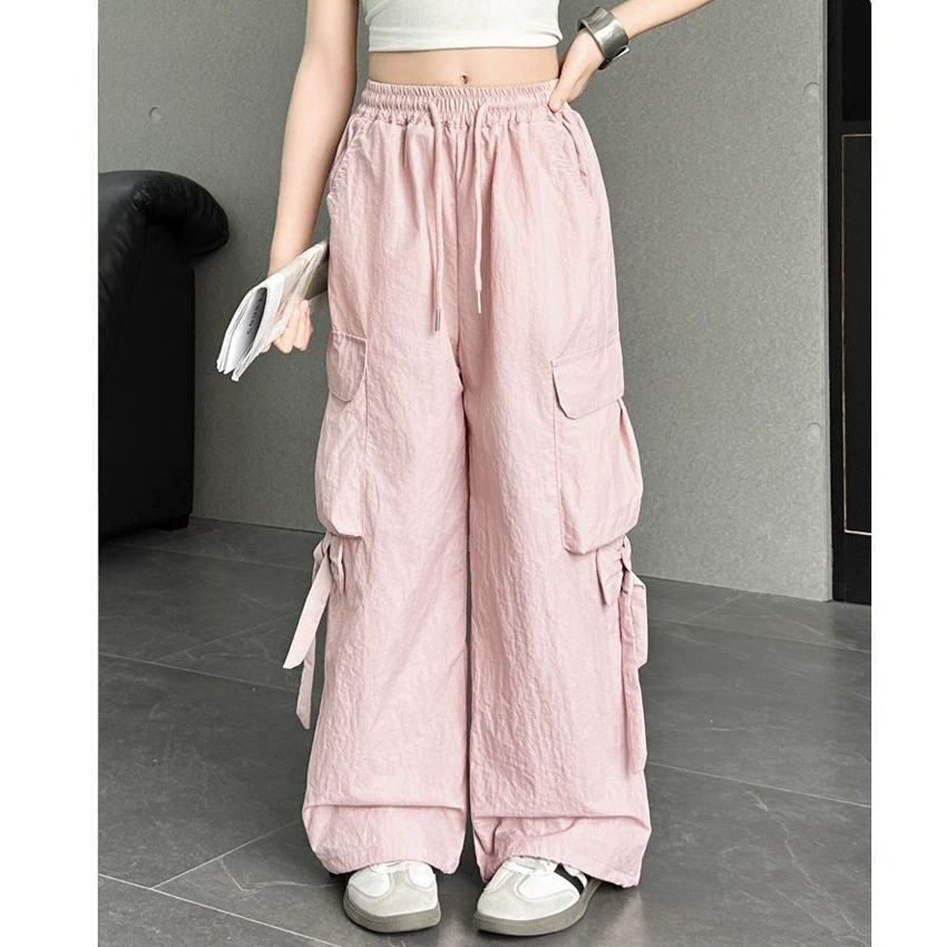 Детские летние брюки карго для девочек 2025, модные, стильные, свободные широкие брюки для больших девочек, весна-осень