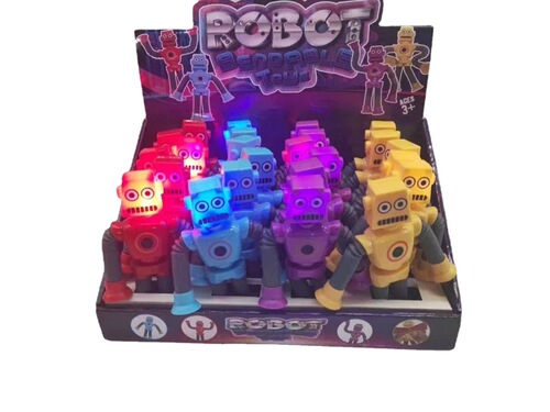 Variety of suction cup robot telescopic tube, ever-changing shape robot stretch tube luminous decompression suction cup toy