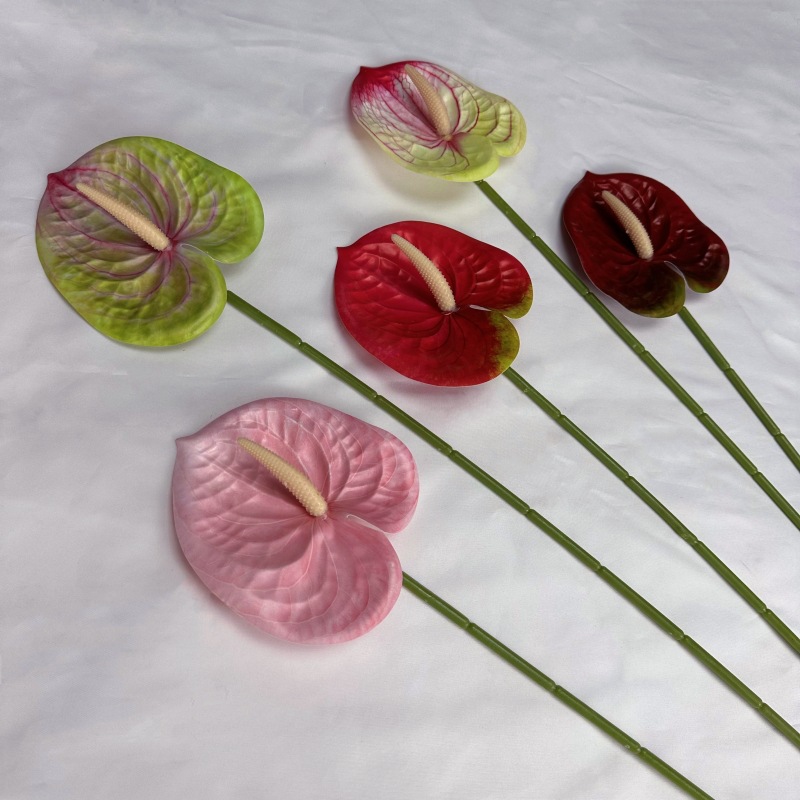 Decoración de Escenarios de Boda con Anturios Simulados, Decoración del Hogar, Accesorios de Fotografía, Adornos de Flores Artificiales en 3D para Venta al por Mayor