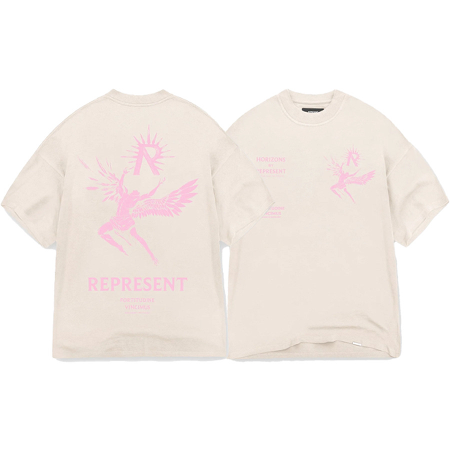 REPRESENT anillo limitado estampado lavado viejo hombre suelto casual camiseta de manga corta