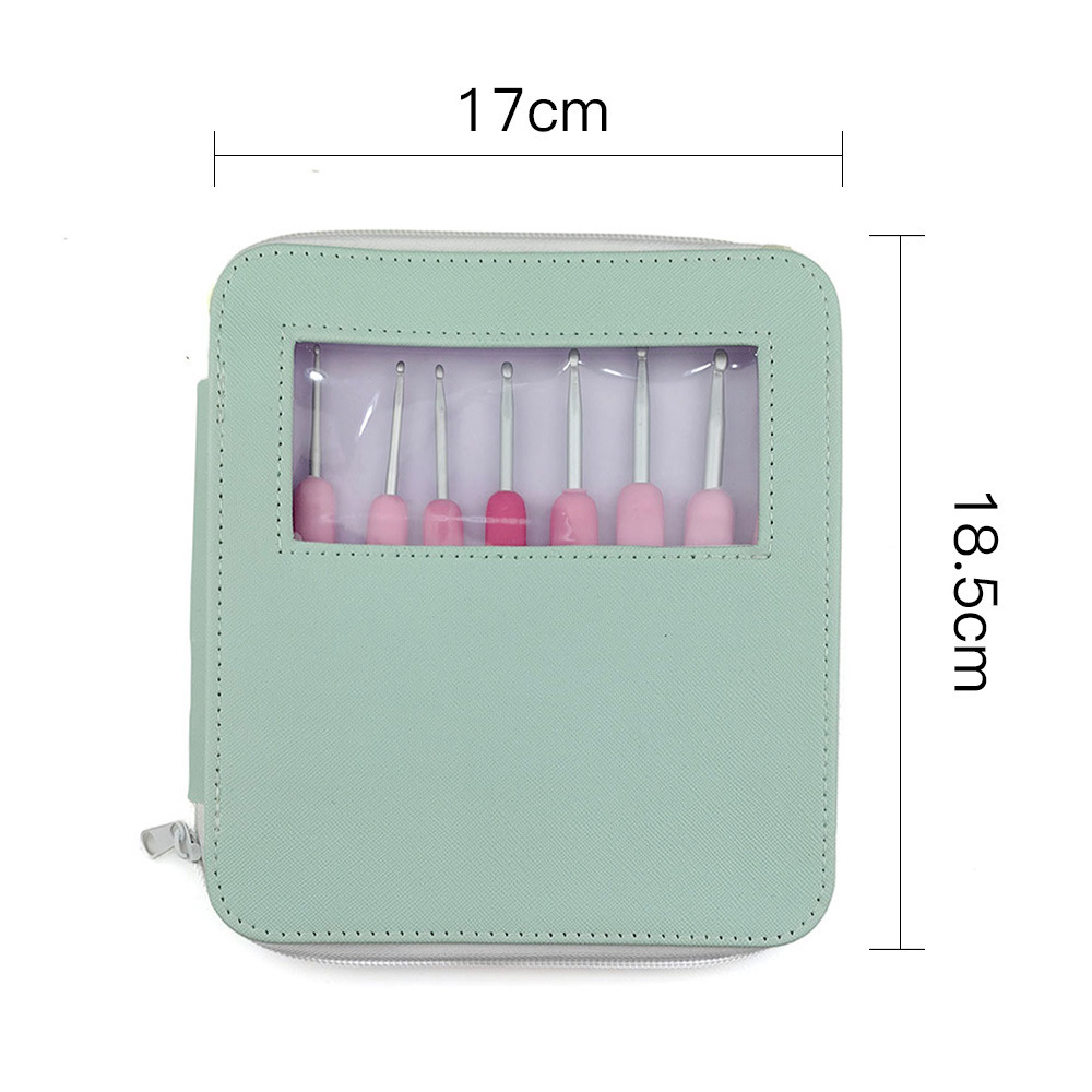 Herramientas de tejido transfronterizas agujas de suéter TPR de color gradiente agujas de mango suave un conjunto de 9 piezas