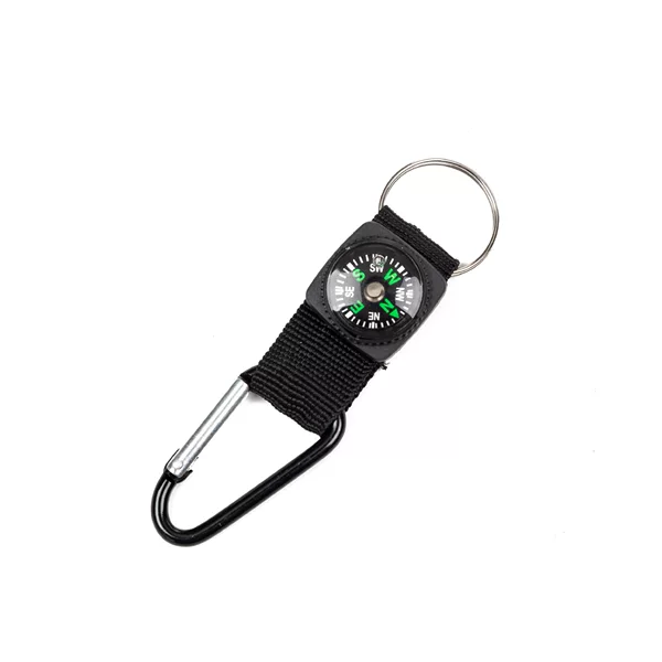 Mobile Power with Compass Aluminum Alloy No. 5 Carabiner Hanging Ring Bottle Buckle Solar Power Bank 5D Bottle Buckle