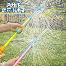 跨境烟花抽拉式独角兽水枪儿童水枪夏日水炮漂流戏水玩具水抽批发
