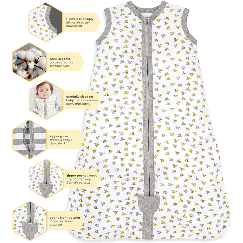 Bagos de dormir de algodón para bebés sin mangas chaleco antipatada pijama chaleco al por mayor Amazon transfronterizo explosión