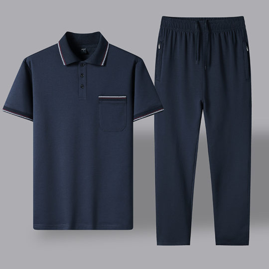 Diyu Shenlong Dad Summer Clothes suit Men's Middle-aged and Elderly Summer Casual Clothes Men's Short-sleeved Trousers Sportswear