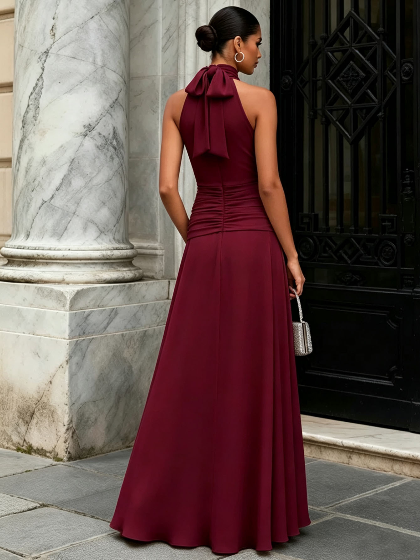 846W Europa y Estados Unidos vestido de boda transfronterizo vestido de boda vestido de dama de honor vestido de boda cuello colgando hombro vestido de boda