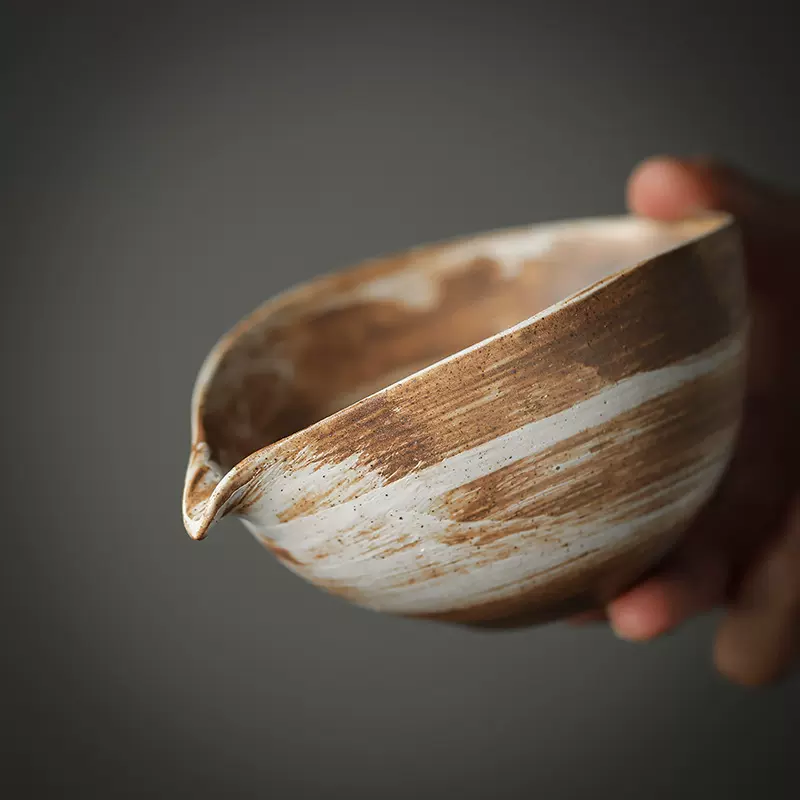 粗陶公道杯复古茶海陶瓷分茶器日式茶具鹰嘴公杯大容量泡茶匀杯